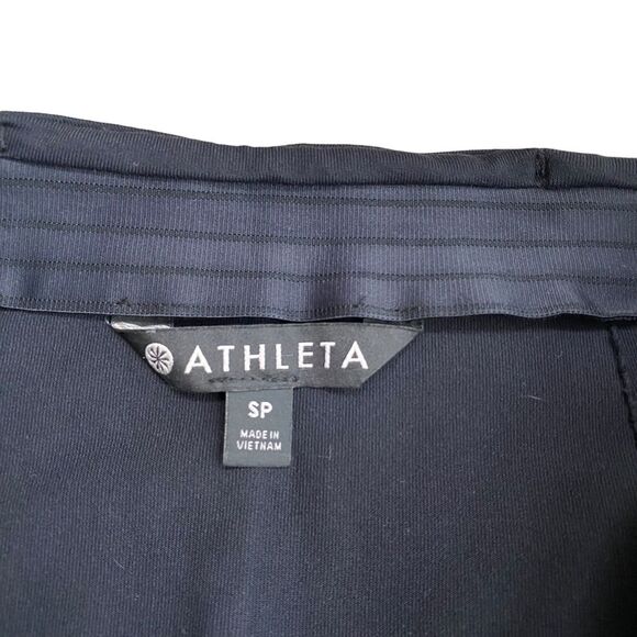 Athleta Women‎ S Petite Black Pleated Split Hem Flare Pant - Picture 2 of 6